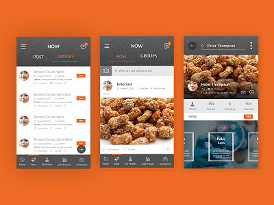 Dribble 3mockups material design mobile apps photoshop social networking app ui ux