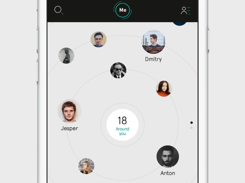 Networking app - Discover animation app circles framer framerjs ios network networking social ui