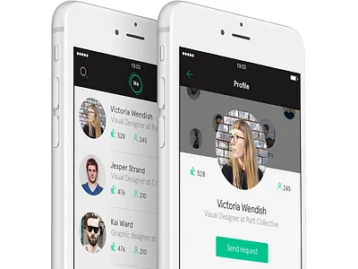 Networking app - Profile animation app circles framer framerjs ios network networking profile social ui