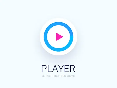 Player app clean concept dailyui icon media player video youku