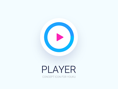 Player app clean concept dailyui icon media player video youku