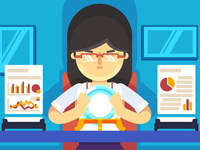 Magic Big Data's Analysis analysis character illustration magic manager radikz vector workspace