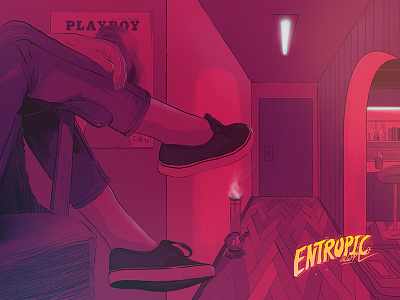 Entropic Dawn 1970s design drawing girl illustration typography logo playboy