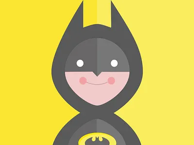 Cute Batman batman black dc design icon illustration uni yellow