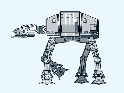 AT-AT-Walker at at walker first shot illustration robot star wars strokes