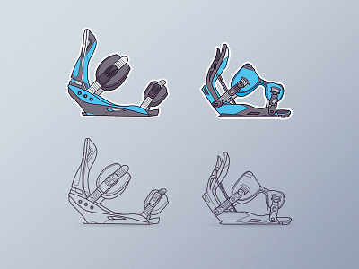 Snowboard pack №2 icon illustration line art snowboard