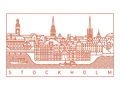 Stockholm architecture building city illustration line art outline stockholm stroke sweden