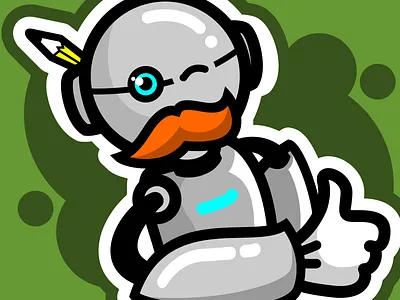 robot master artdemix character master mustache robot