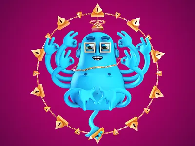 ILLUDHA 3d budha c4d character illuminati illustration mograph motion
