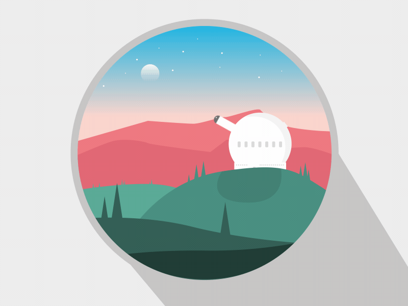04 - Plateau de Caussols after effects animation gif green landscape observatory sky stars