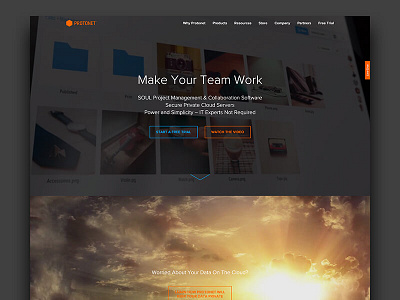 Protonet Website homepage landingpage photoshop redesign savage website