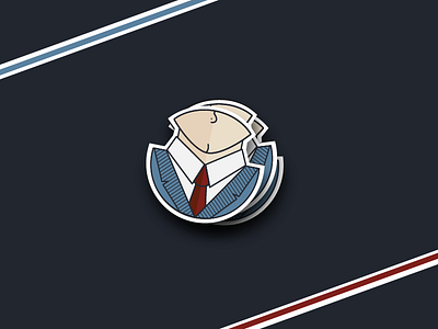Class up this joint blue classy minimalistic red stickers suit