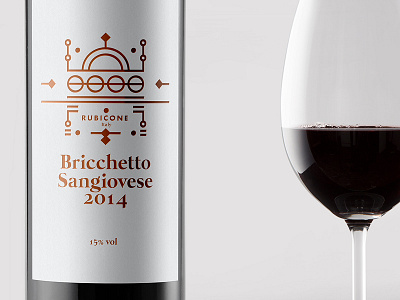 Bricchetto Sangiovese 2016 illustration label layout multiply packaging stroke type wine