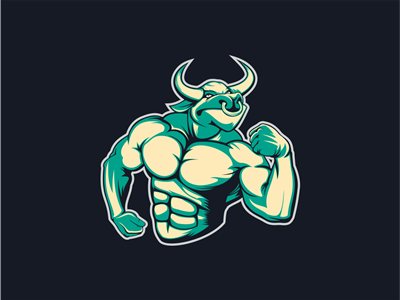 Bull animals bodybuilding bull fitness gym illustration nutrution