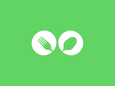 Spork bar circle fork green mikki plate resto spoon