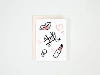 Valentine's Day cards gouache paint valentines