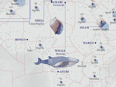 Sky Map – The world as seen by a pilot – Detail cartography chart data data visualization dataviz diagram illustration infographics lines map network watercolors