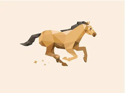 Identity Brand Horse creation logotype lowpoly