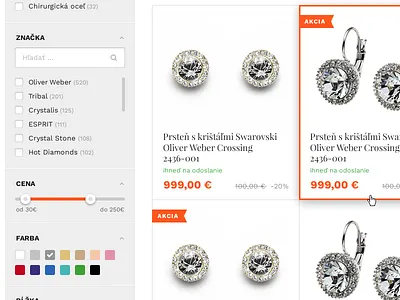 Filter brand color ecommerce eshop filter grey list orange product search