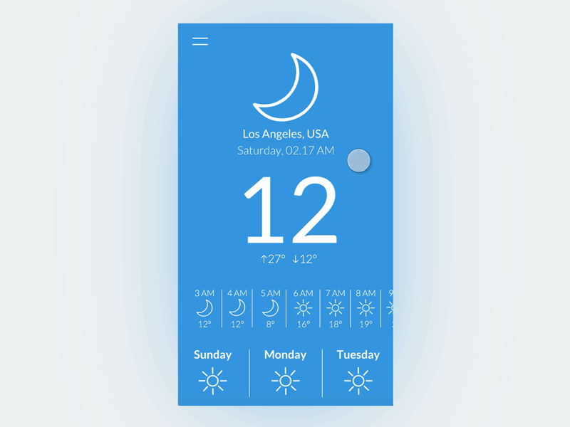 Weather animation animation appdesign daily ui flat prototype ui ux weather