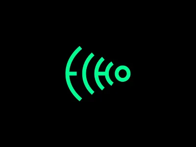 Echo audio logotype reflection signal simple sound symbol wave