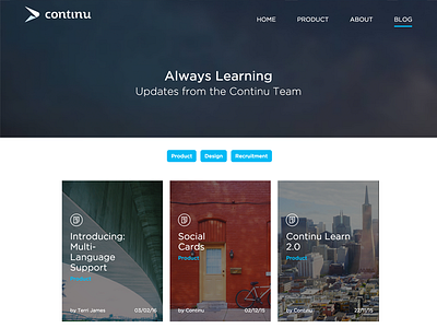 New Blog Layout blog continu product ui ux website