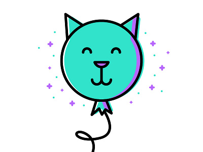 Balloon Cat balloon cat icon illustration