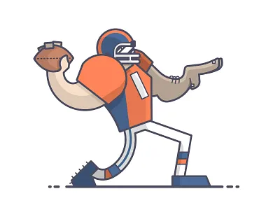 Cool as you like broncos cool denver football illustration line art nfl quearterback super bowl throw