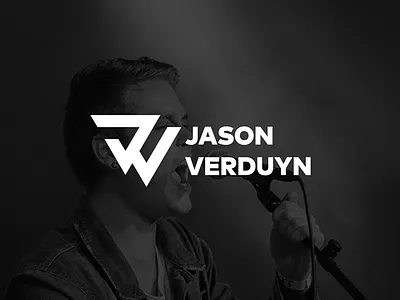 JV black branding geometric icon logo triangle white