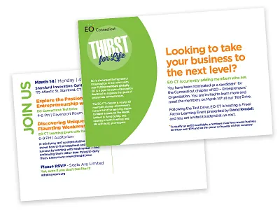 EO CT Postcard event invite next level postcard print