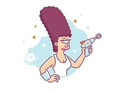 A Middle Aged Leela color cosmos futurama gun icon illustration leela line logo shape simple simpsons