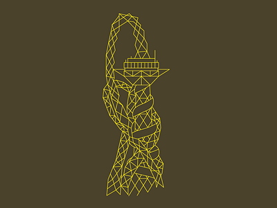 ArcelorMittal Orbit architecture blueprint building city illustration illustrator line london orbit vector