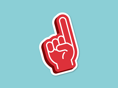 Go Team! foam finger foam hand sport sticker