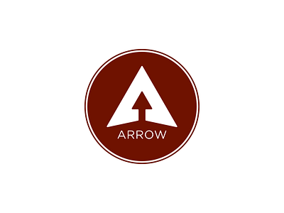 Arrow Logo circle geometric logo negative red space