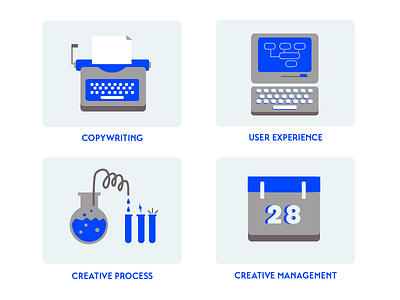 Creative Department Icons Part II creative department icons illustration recruiting retro vector work