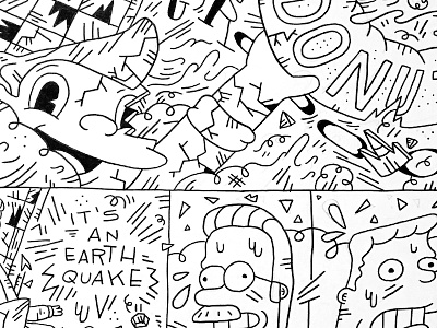 Bartkira -Sneak Peek akira bartkira bw hand drawn illustration linework simpsons