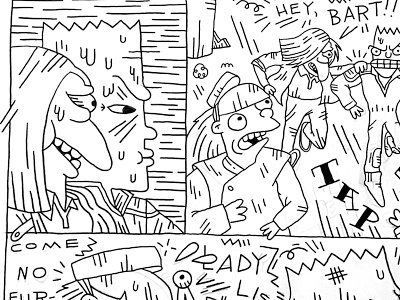Bartkira - Sneak Peek 2 akira bartkira bw hand drawn illustration linework simpsons