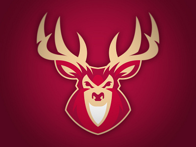 Buck buck deer illustration logo sports