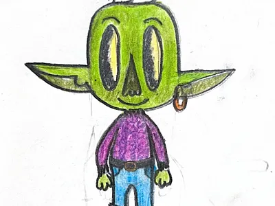 Green guy illustration sketch
