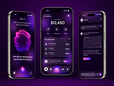 Finova – AI-Powered Finance App ai ai powered app artificial intelligence chatbot finance finance app income mobile app money wallet