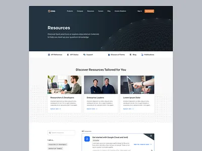 Resource Center - Quantum Computing cloud computing educational quantum resources web design
