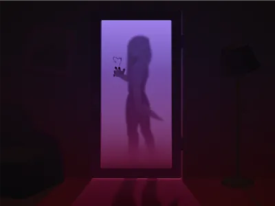 Valentine character girl gradient heart horror ill illustration knife love valentine vector