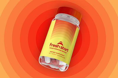 Fresh Start // Bottle Design bottle brand brand design brand designer brand identity brand identity system branding design system energy logo logo design logo designer morning red yellow