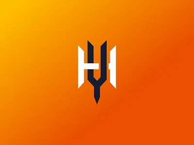 YH logo design. Evhen Halahan acute acute logo brand logo brandbook branding dark logo design graphic design h logo hy logo illustration letters logo logo orange logo strong logo ui vector y logo yh logo youtube logo