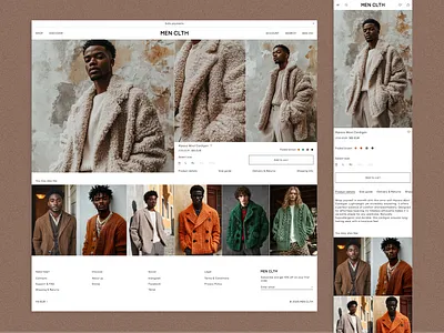 Shopify Store Design for a Men's Clothing Brand / Product page design e commerse figma midjourney mobile product page shopify web