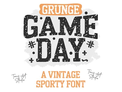 🔥 Grunge Game Day Font – Bold Distressed Varsity Typeface athletic font baseball font basketball font canva font college font cricut font distressed font football font game day font grunge font jersey font procreate font retro font silhouette font sports font varsity font vintage font workout font