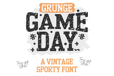 🔥 Grunge Game Day Font – Bold Distressed Varsity Typeface athletic font baseball font basketball font canva font college font cricut font distressed font football font game day font grunge font jersey font procreate font retro font silhouette font sports font varsity font vintage font workout font