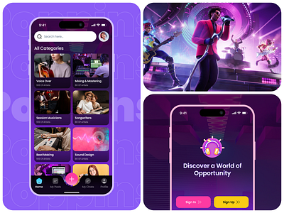 Music Mobile Application - UI/UX Design app design app ui branding design graphic design mobile app design music application ui ui vector