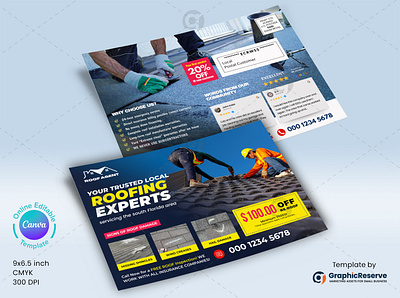 Customizable Roofing Service Postcard Flyer Template – 9x6.5 inc canva coupon code postcards coupon direct mail coupon postcard templates coupon postcards direct mail direct mail eddm direct mail with coupon codes eddm postcard eddm template every door direct mail marketing postcard postcard with coupon codes roof repair eddm postcard roofing direct mail roofing mailer roofing postcard