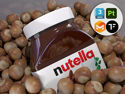 nutella 3d 3dmodeling 3dmotion 3dsmax advertising design motion nutella render texturing